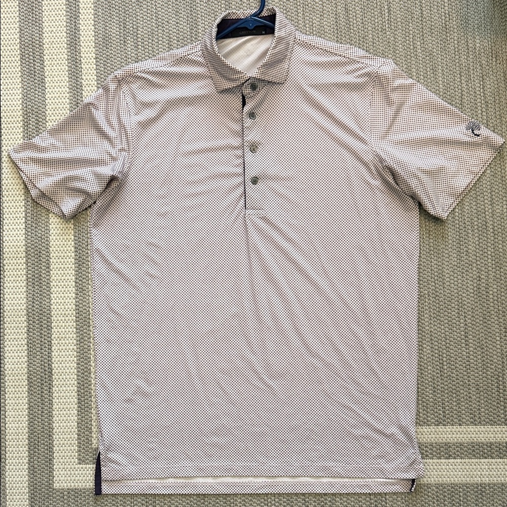 Greyson Men's Polo Shirt - magenta/navy square pattern